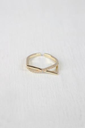 Rhinestone Accent Bar Ring