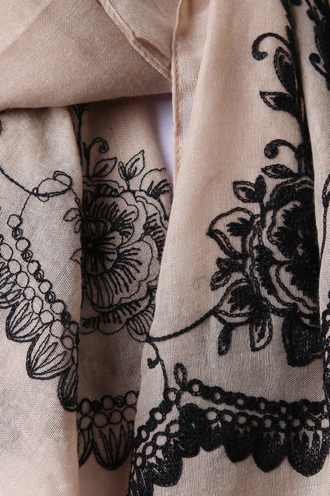 Floral Embroider Lightweight Scarf - NoveltyOne