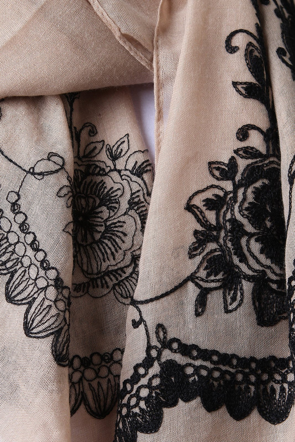 Floral Embroider Lightweight Scarf - NoveltyOne