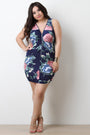 Floral Sleeveless Zipper Front Mini Dress