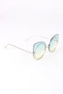 Sculpted Mirrored Cat Eye Round Sunglasses