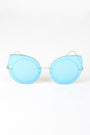 Mirrored Cat Eye Round Sunglasses