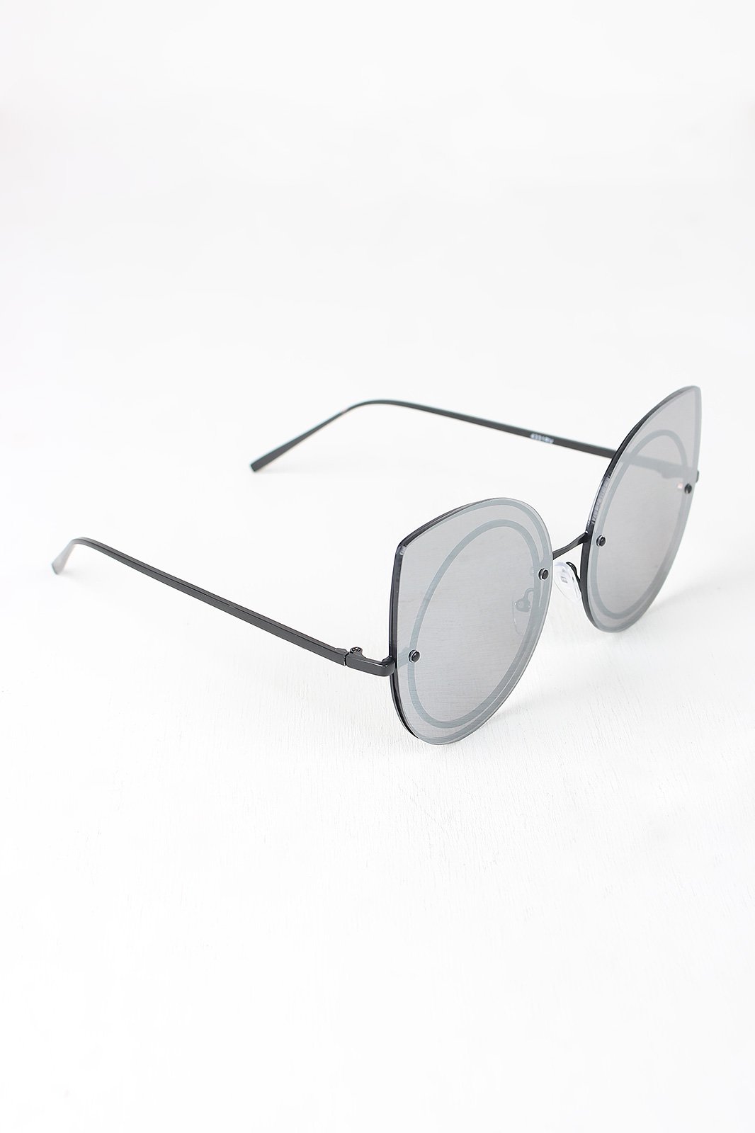 Mirrored Cat Eye Round Sunglasses