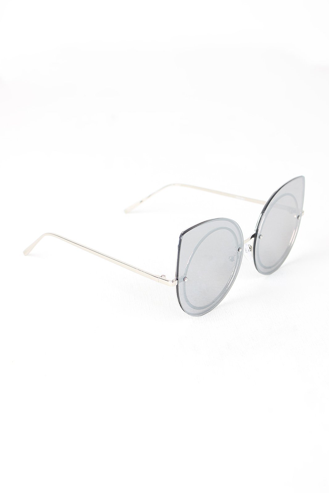 Mirrored Cat Eye Round Sunglasses