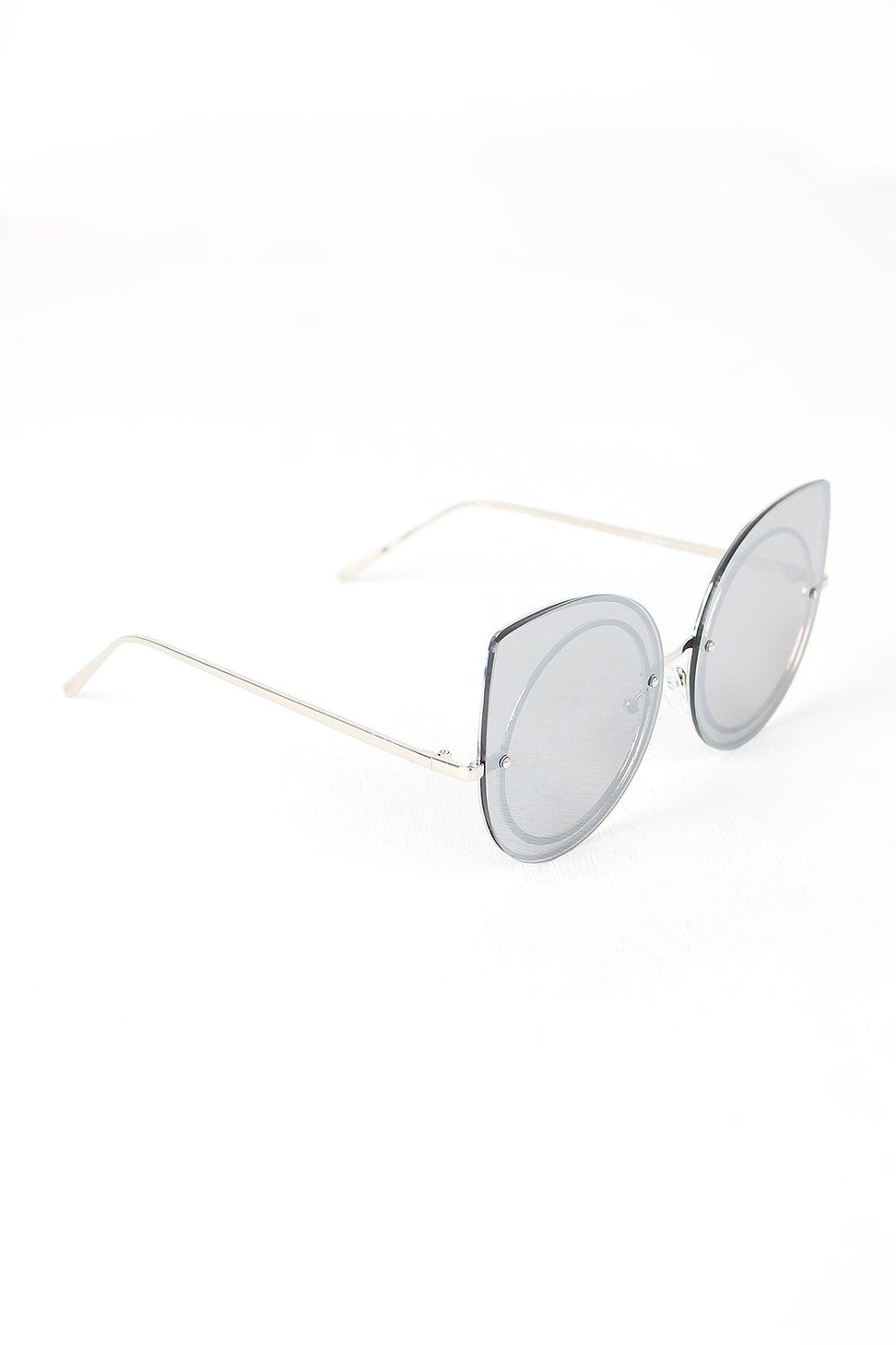 Mirrored Cat Eye Round Sunglasses