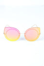 Mirrored Cat Eye Round Sunglasses