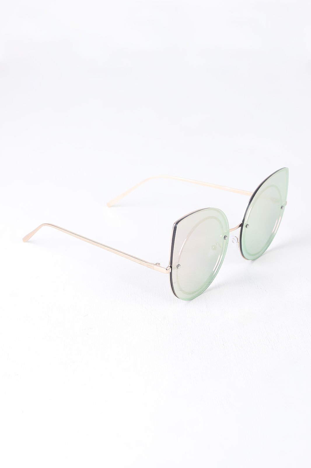 Mirrored Cat Eye Round Sunglasses