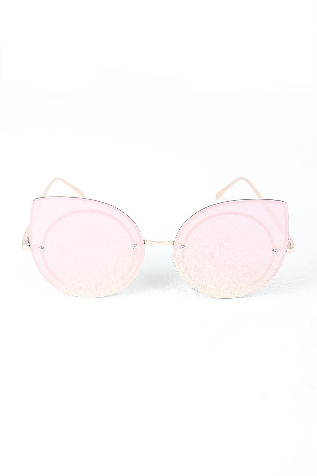 Mirrored Cat Eye Round Sunglasses
