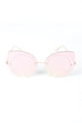 Mirrored Cat Eye Round Sunglasses