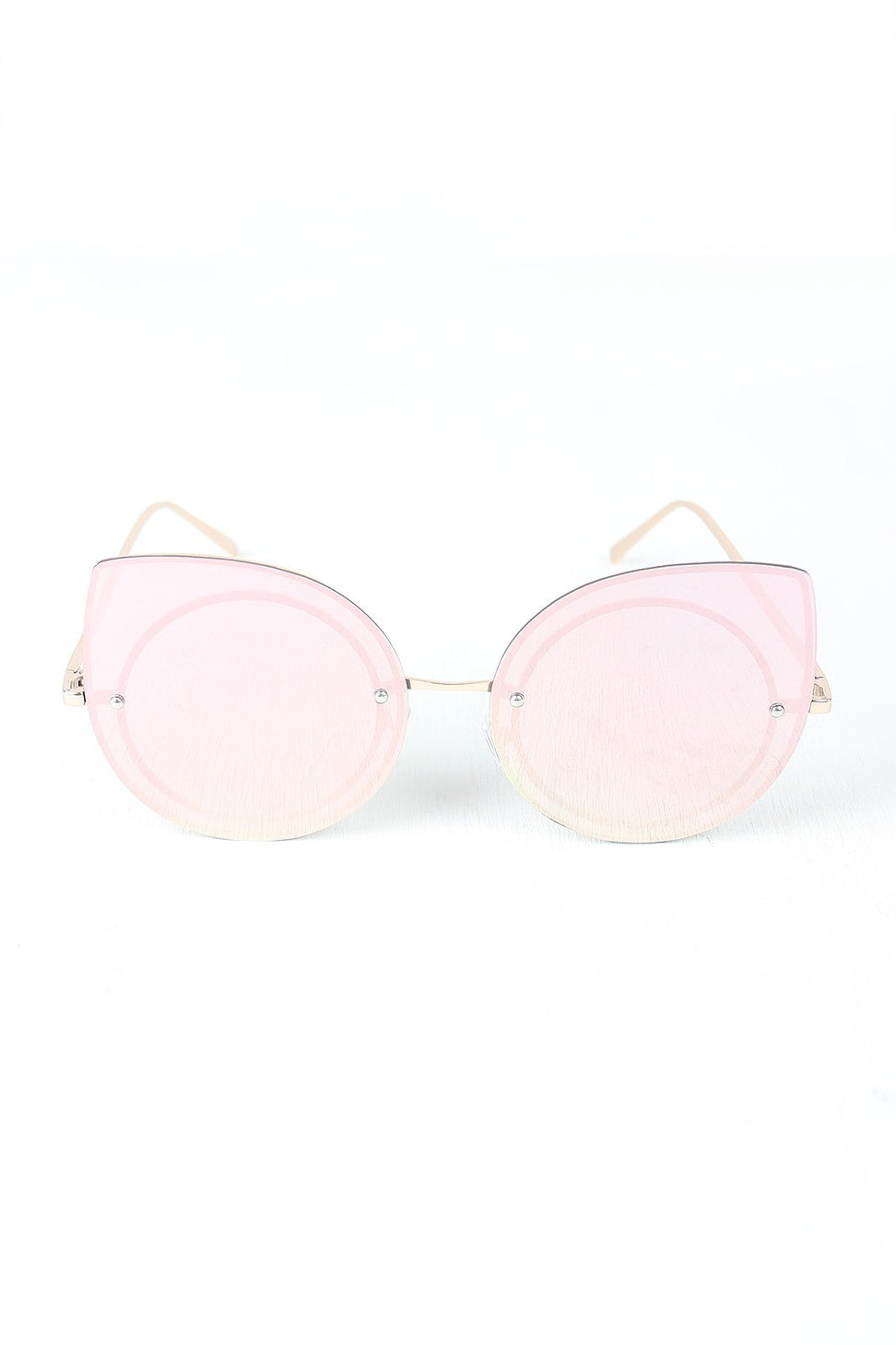 Mirrored Cat Eye Round Sunglasses