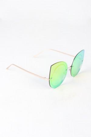 Mirrored Cat Eye Round Sunglasses