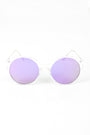 Clear Frame Round Mirrored Sunglasses