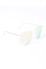Clear Frame Round Mirrored Sunglasses