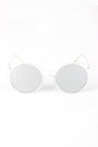 Clear Frame Round Mirrored Sunglasses