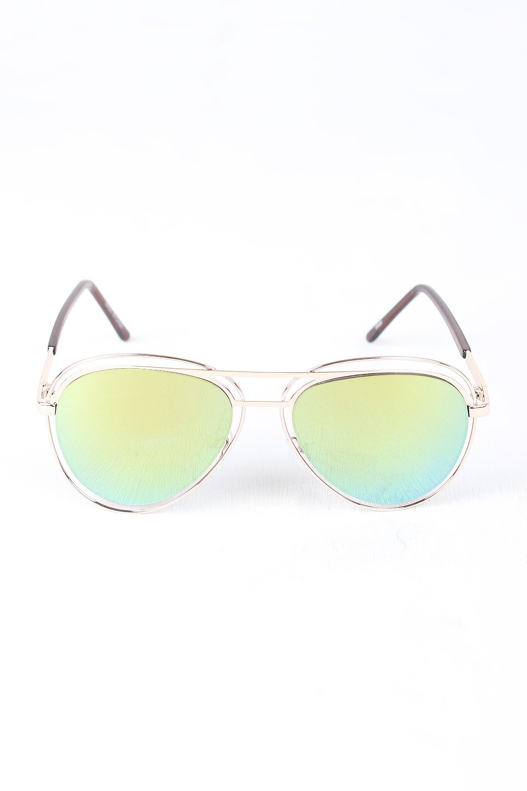 Avatar Open Wire Framed Mirror Lens Sunglasses