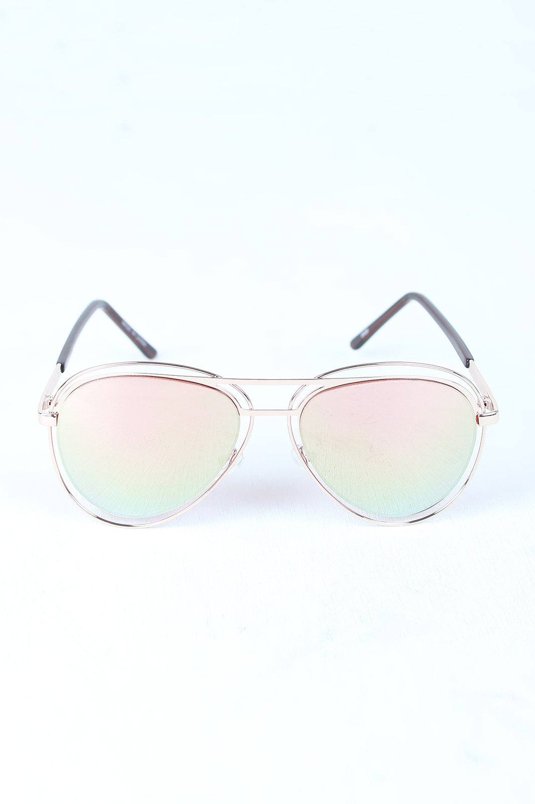 Avatar Open Wire Framed Mirror Lens Sunglasses