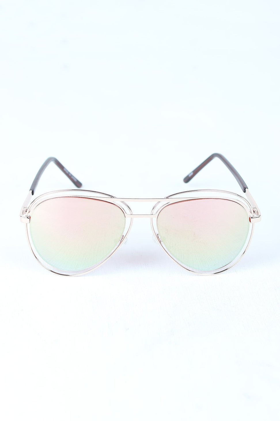 Avatar Open Wire Framed Mirror Lens Sunglasses