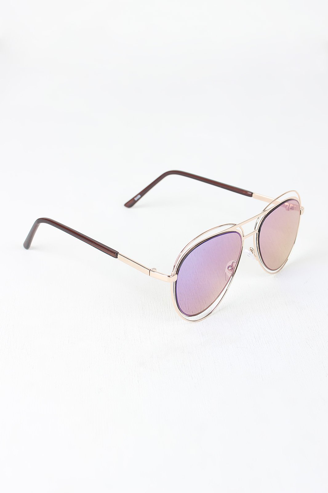 Avatar Open Wire Framed Mirror Lens Sunglasses
