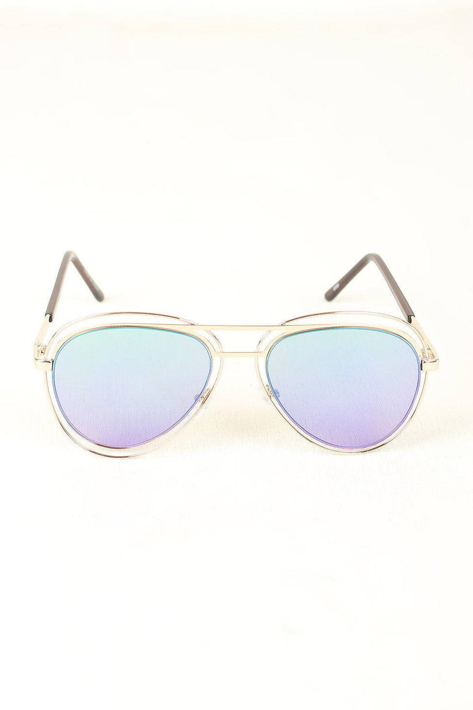 Avatar Open Wire Framed Mirror Lens Sunglasses
