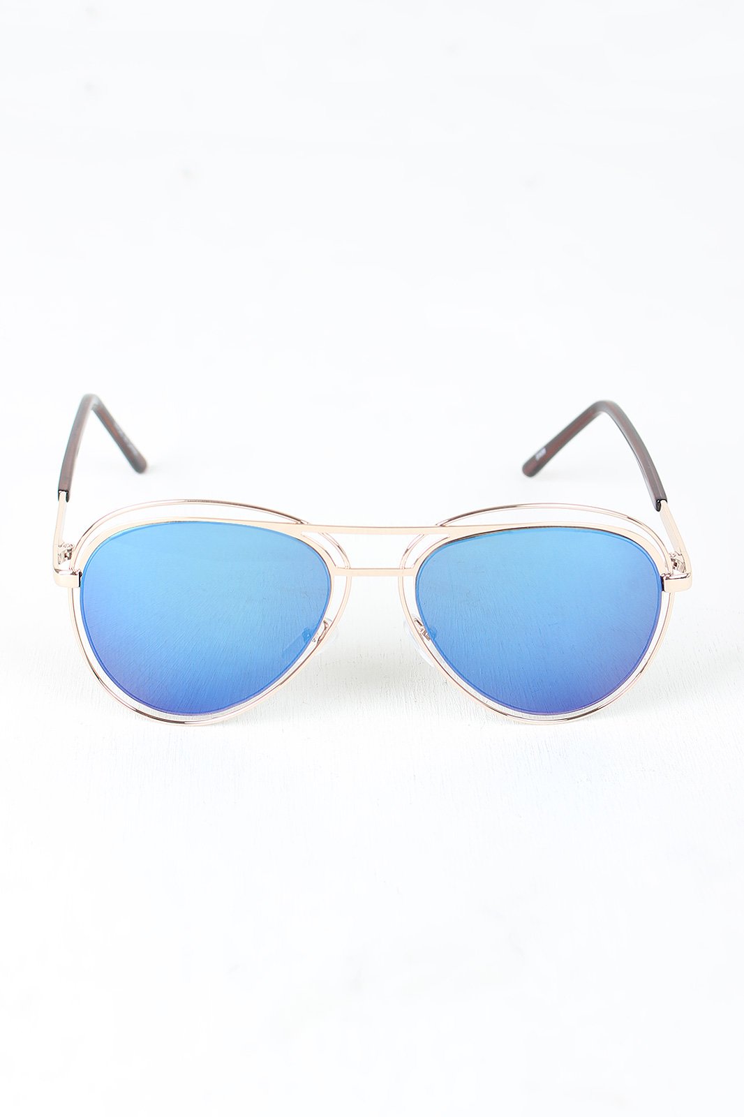 Avatar Open Wire Framed Mirror Lens Sunglasses