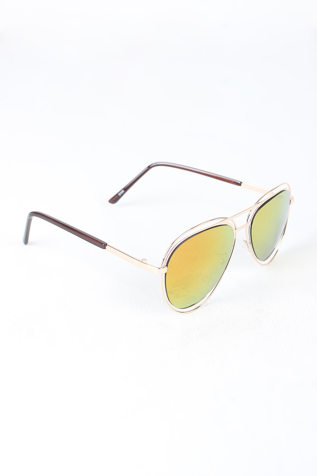 Avatar Open Wire Framed Mirror Lens Sunglasses