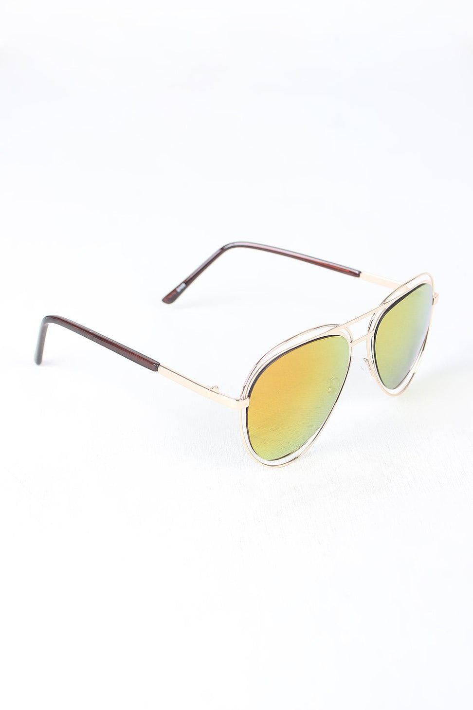 Avatar Open Wire Framed Mirror Lens Sunglasses