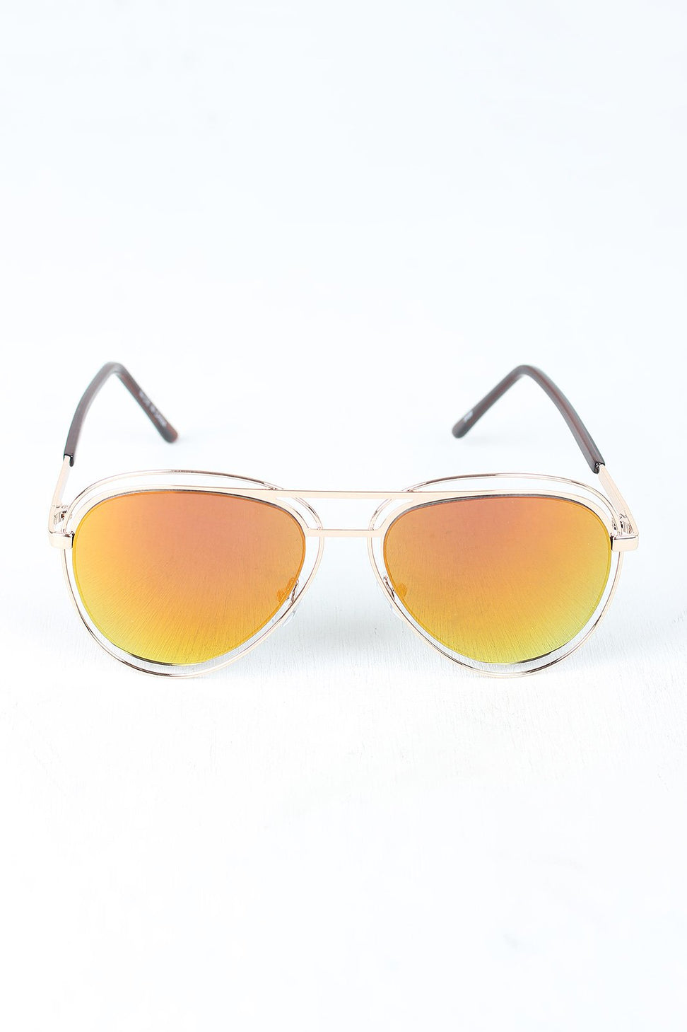 Avatar Open Wire Framed Mirror Lens Sunglasses