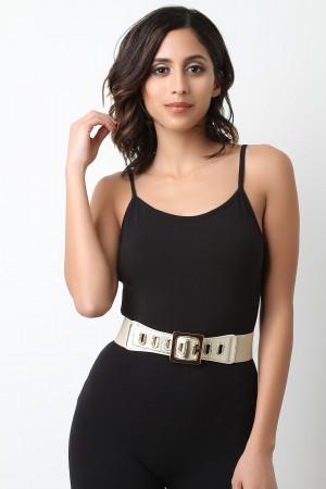 Metallic Square Buckle Belt