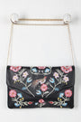 Embroidered Floral Bird Clutch Bag