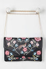 Embroidered Floral Bird Clutch Bag