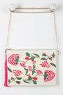 Embroidered Floral Tassel Bag