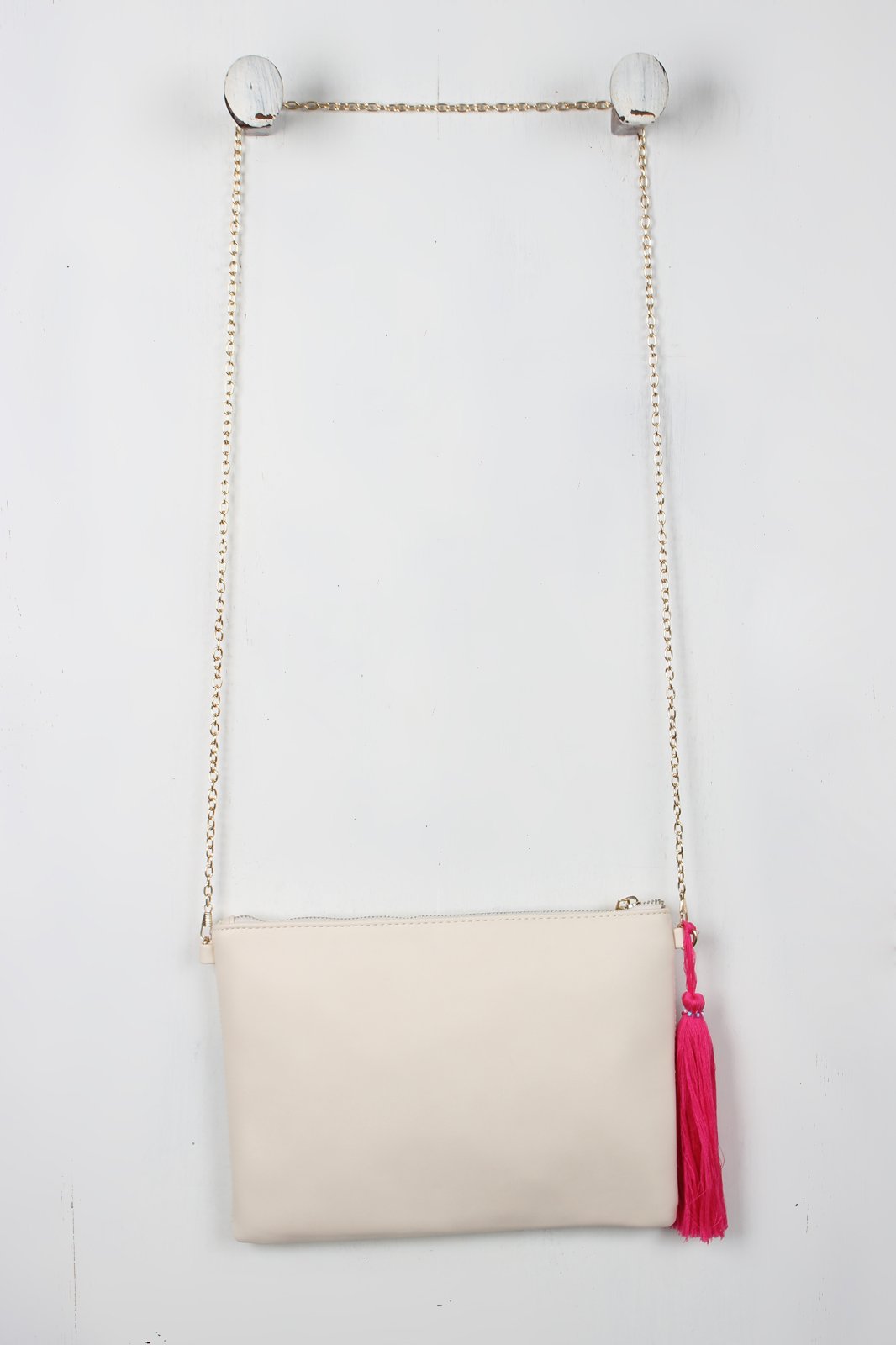 Embroidered Floral Tassel Bag