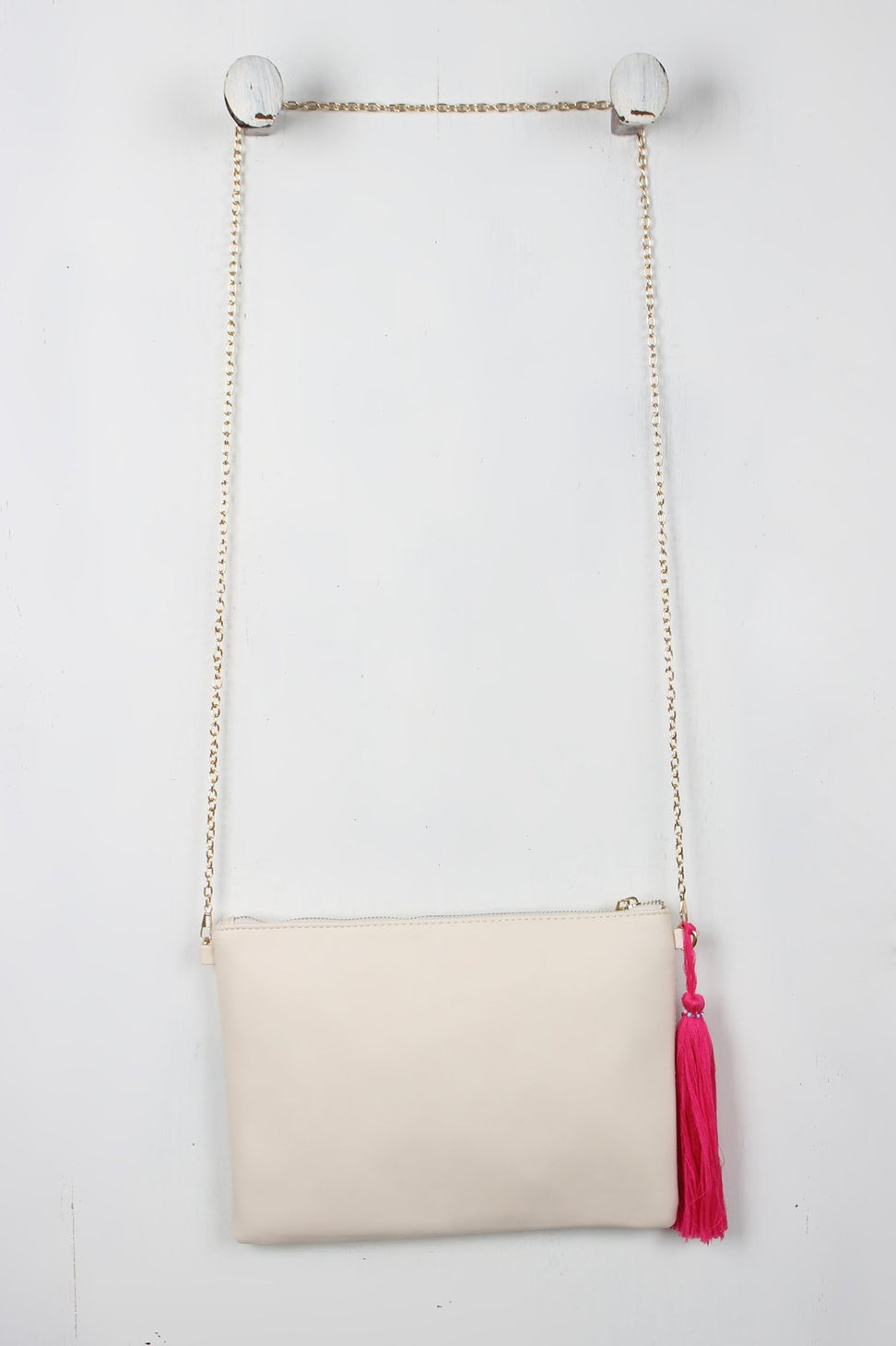 Embroidered Floral Tassel Bag