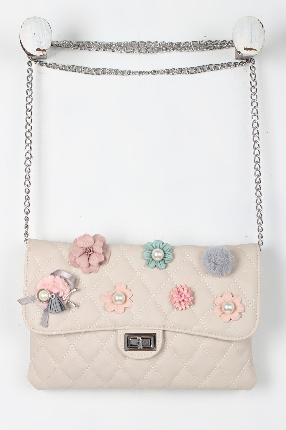 Girly Embellishments Quilted Crossbody Bag - NoveltyOne