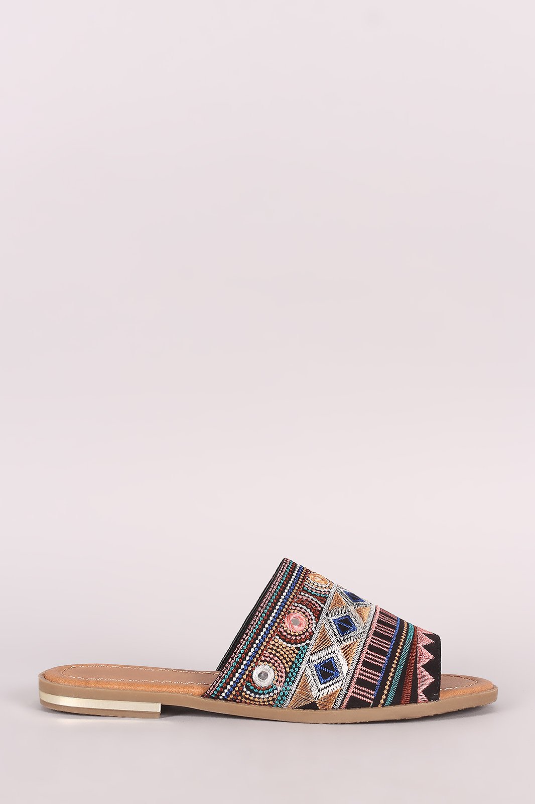 Liliana Tribal Embroidery Slide Sandal - NoveltyOne