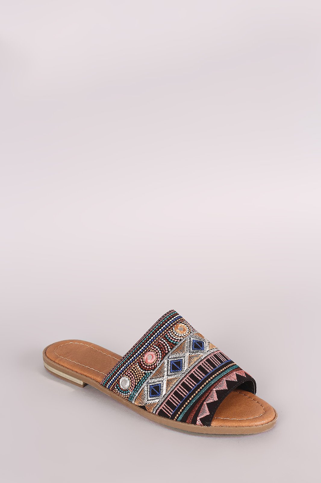 Liliana Tribal Embroidery Slide Sandal - NoveltyOne
