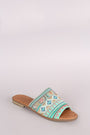 Liliana Tribal Embroidery Slide Sandal - NoveltyOne