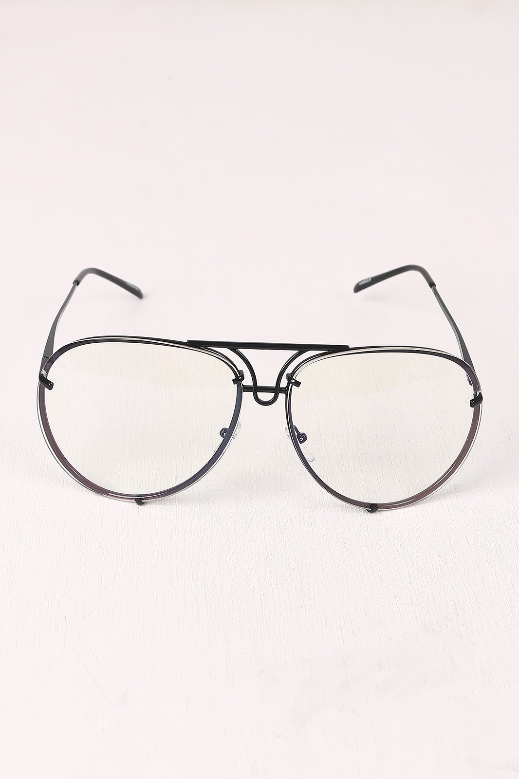 Classic Clear Lens Wire Aviator Glasses