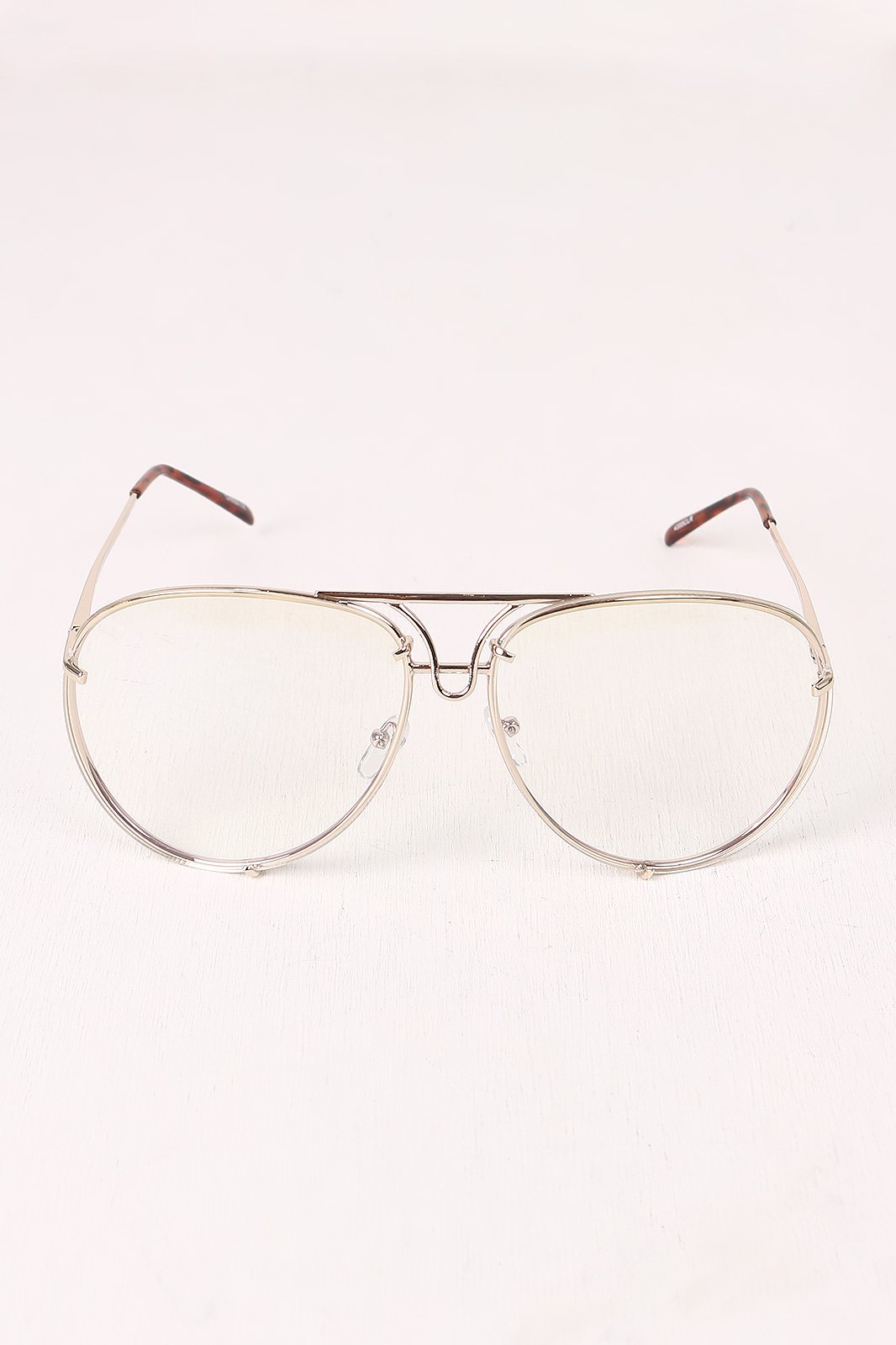 Classic Clear Lens Wire Aviator Glasses