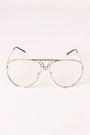 Classic Clear Lens Wire Aviator Glasses