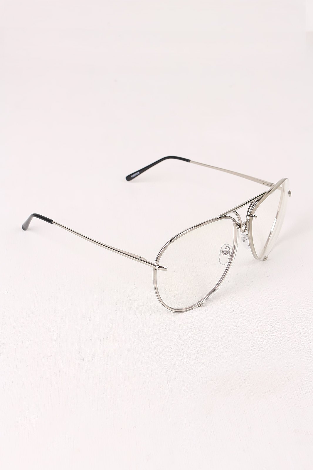 Classic Clear Lens Wire Aviator Glasses