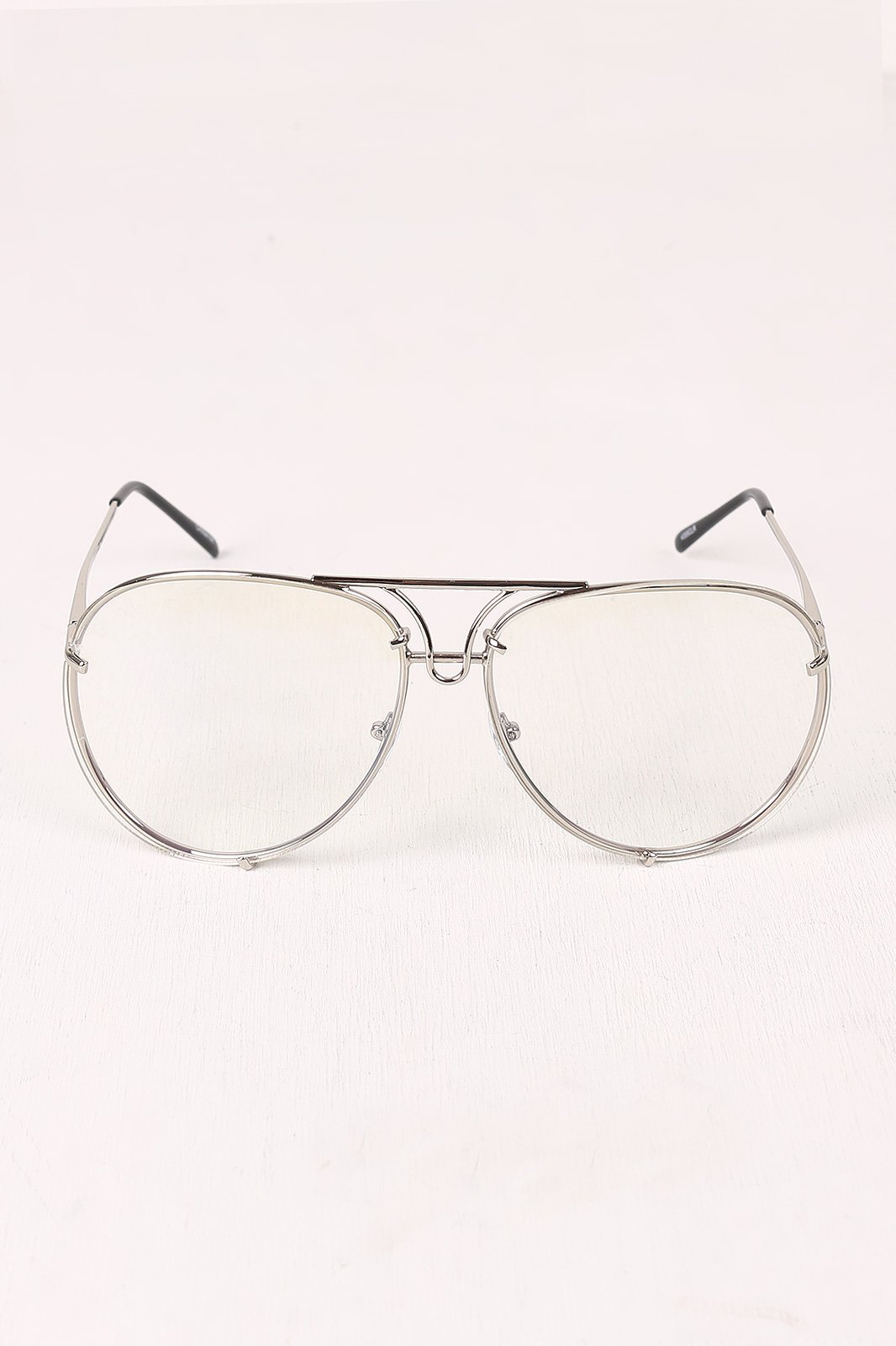 Classic Clear Lens Wire Aviator Glasses