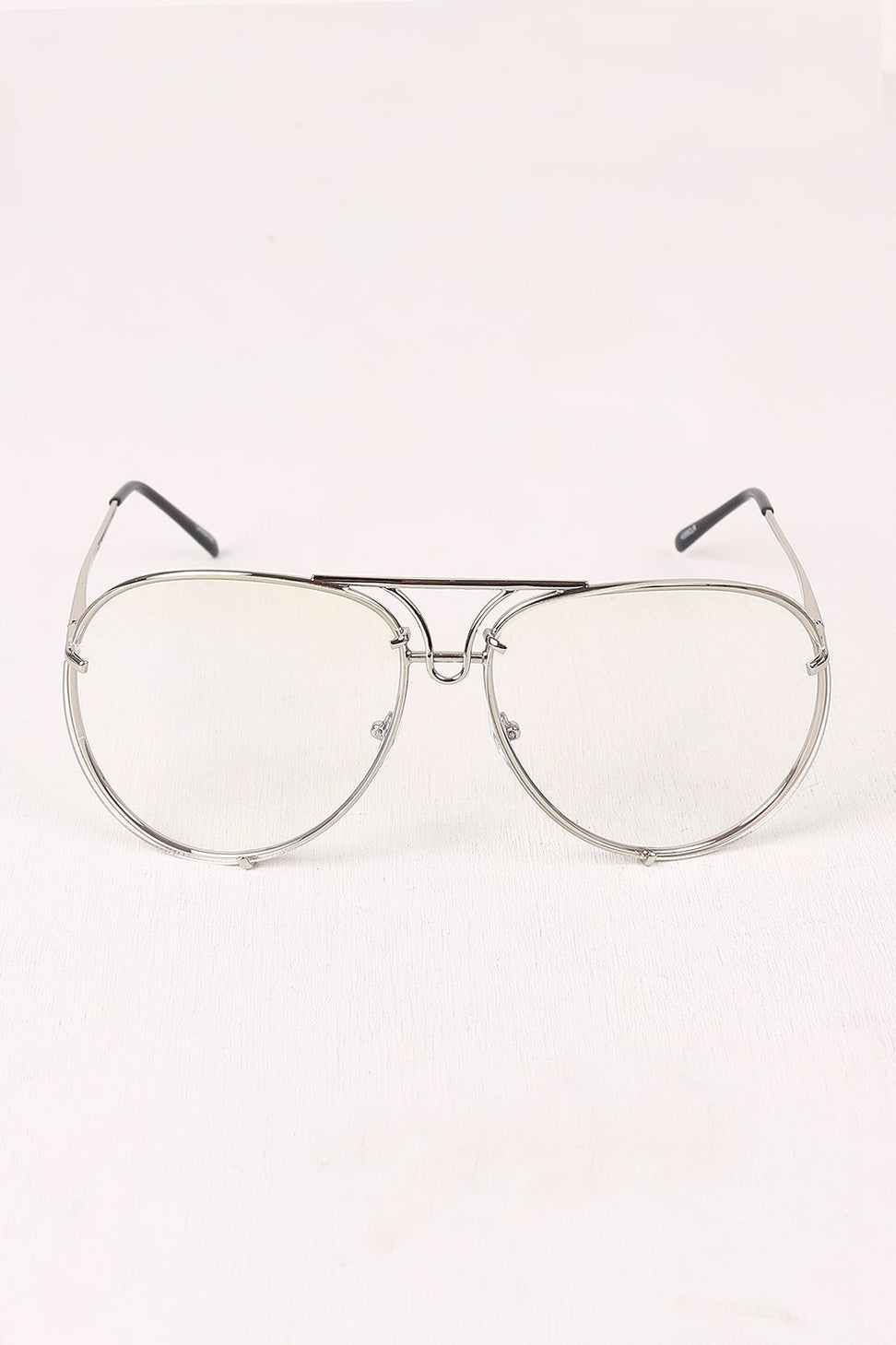Classic Clear Lens Wire Aviator Glasses