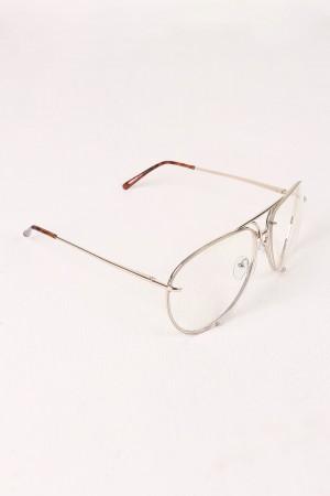 Classic Clear Lens Wire Aviator Glasses