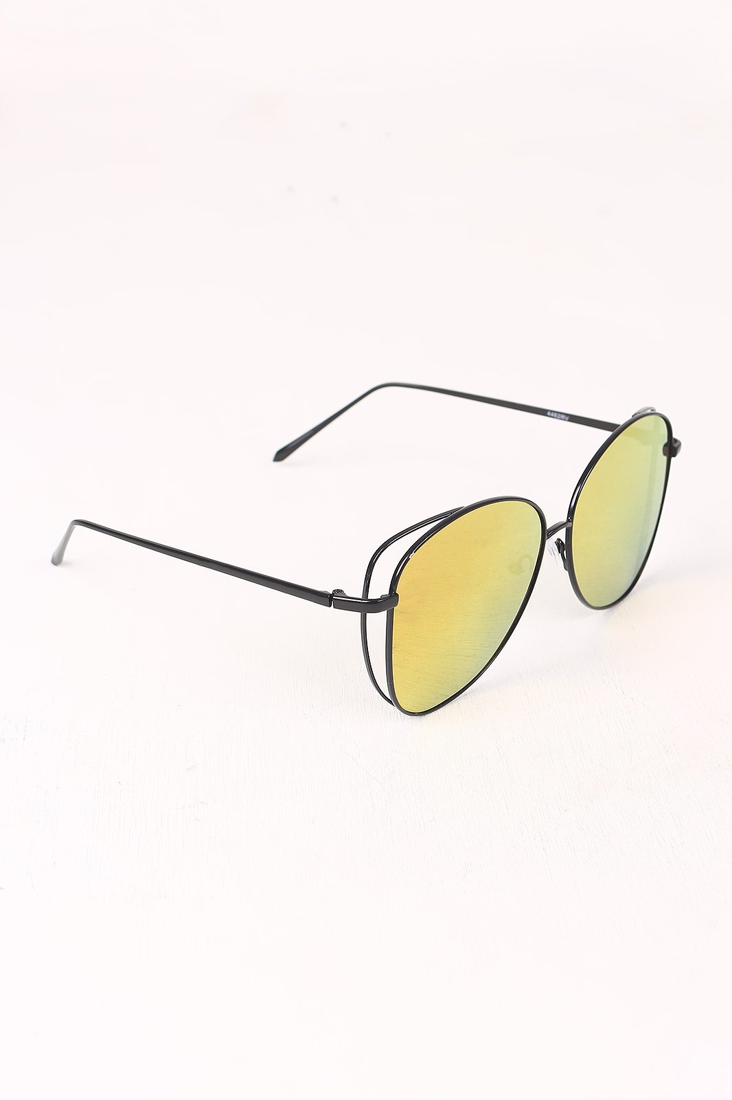Wire Framed Mirrored Lens Aviator Sunglasses