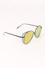 Wire Framed Mirrored Lens Aviator Sunglasses