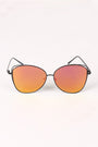 Wire Framed Mirrored Lens Aviator Sunglasses