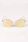 Wire Framed Mirrored Lens Aviator Sunglasses