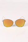 Wire Framed Mirrored Lens Aviator Sunglasses