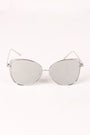 Wire Framed Mirrored Lens Aviator Sunglasses
